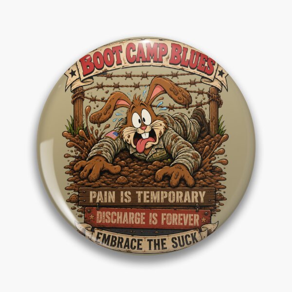 Item preview, Nervous Rabbit Boot Camp Blues – Military Training Humor designed and sold by MischiefFoundry.