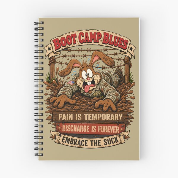 Item preview, Nervous Rabbit Boot Camp Blues – Military Training Humor designed and sold by MischiefFoundry.