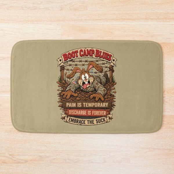 Item preview, Nervous Rabbit Boot Camp Blues – Military Training Humor designed and sold by MischiefFoundry.