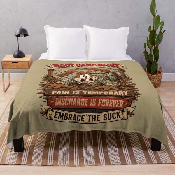 Item preview, Nervous Rabbit Boot Camp Blues – Military Training Humor designed and sold by MischiefFoundry.