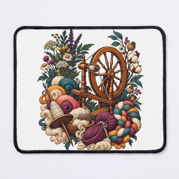 Item preview, Decorative Spinning Wheel and Fiber Art designed and sold by UrbanCanvvas.