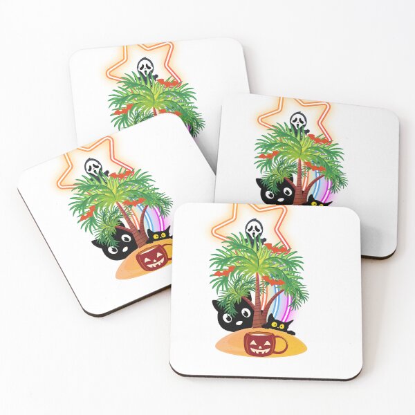 Item preview, Halloween Tropical Haunted Night – Spooky Palm Tree & Pumpkin Coffee designed and sold by Palette _Vibes.