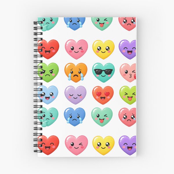 Item preview, Cute Kawaii Heart Emoji Set Colorful Emotion Expression Aesthetic Sticker pack Sheet designed and sold by Rehnair.