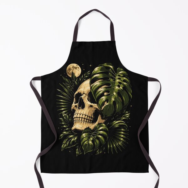 Item preview, Skull with Tropical Leaves and Moon Halloween designed and sold by rafaeltto.