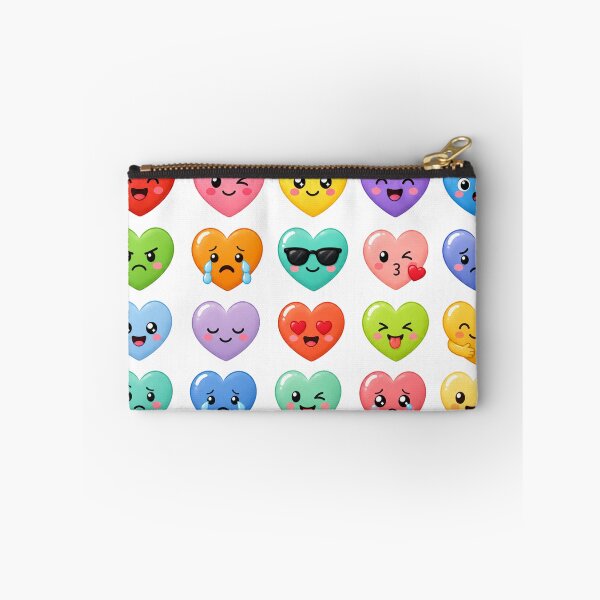 Item preview, Cute Kawaii Heart Emoji Set Colorful Emotion Expression Aesthetic Sticker pack Sheet designed and sold by Rehnair.