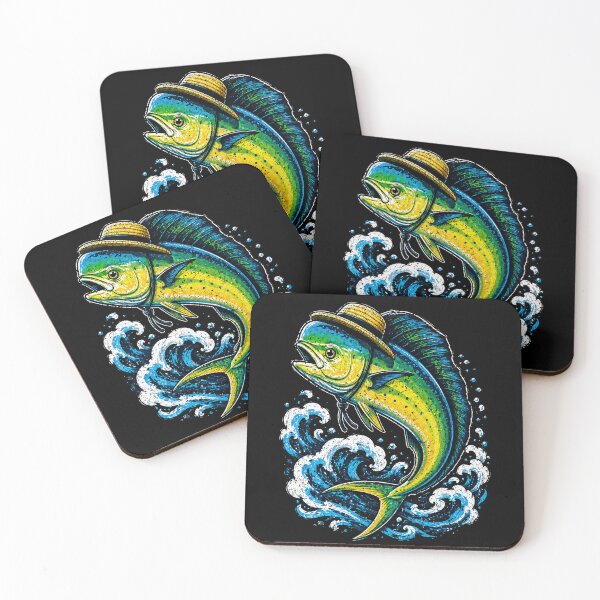 Item preview, Colorful fish in waves with a straw hat designed and sold by rafaeltto.