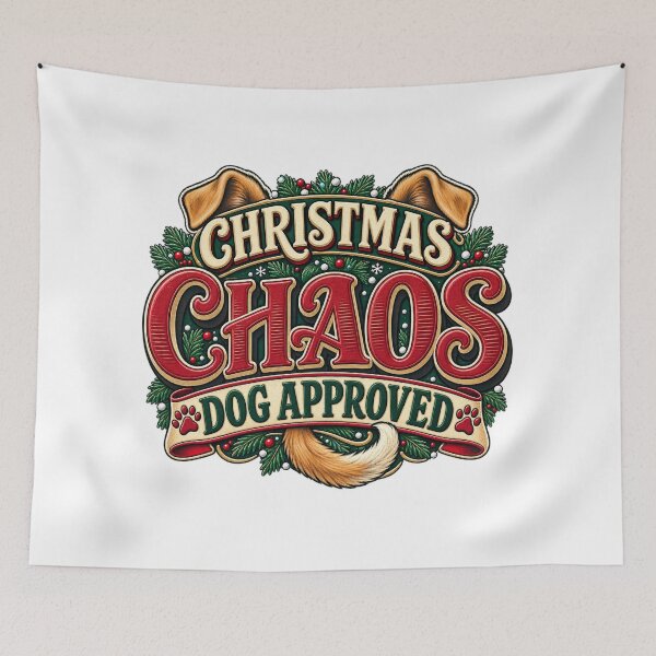 Item preview, Christmas Chaos Dog Approved Holiday Humor designed and sold by FZ Designs.