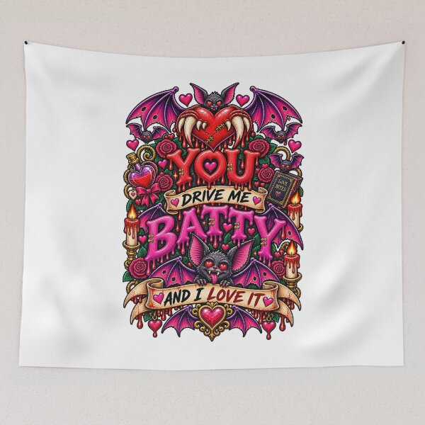 Item preview, DARK LOVE ❤️ - MONSTER ROMANCE COLLETION - VAMPIRE LOVE - YOU DRIVE ME BATTY - AND I LOVE IT designed and sold by WheelieGdArt.