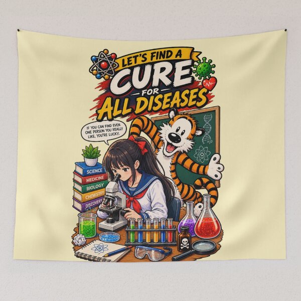 Item preview, Cute Anime Scientist & Tiger Science Lab Graphic Design designed and sold by BLUESKY11a.