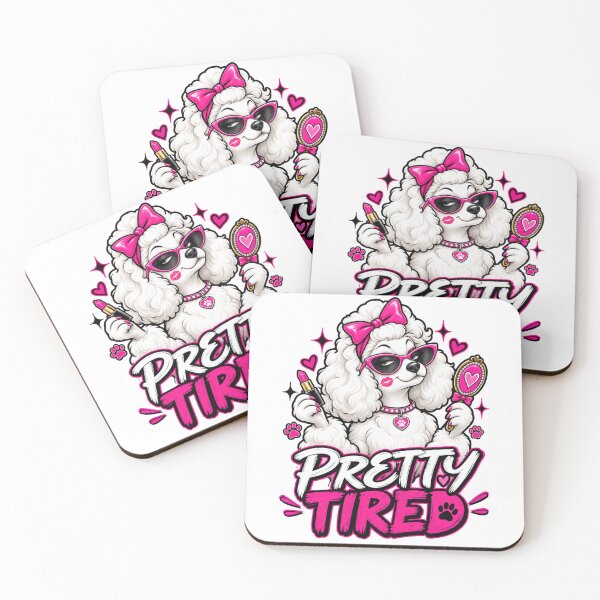 Item preview, Pretty Tired Poodle | Funny Glam Pink Poodle Mom Makeup Dog designed and sold by KnrNazimTHRE4DS.
