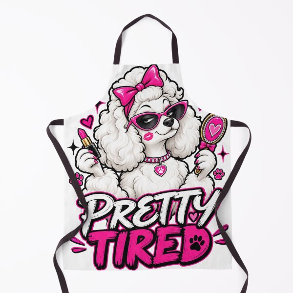 Item preview, Pretty Tired Poodle | Funny Glam Pink Poodle Mom Makeup Dog designed and sold by KnrNazimTHRE4DS.