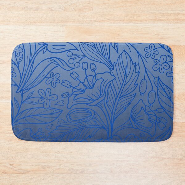 Item preview, Folk Botanical Tapestry – Delicate Flower & Berry Gradient Pattern | Blue designed and sold by Frohyou.