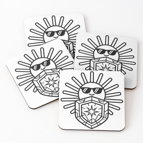 Item preview, ​Stylized Sun Wearing Sunglasses Behind a Geometric Shield Vector designed and sold by BS Creations.
