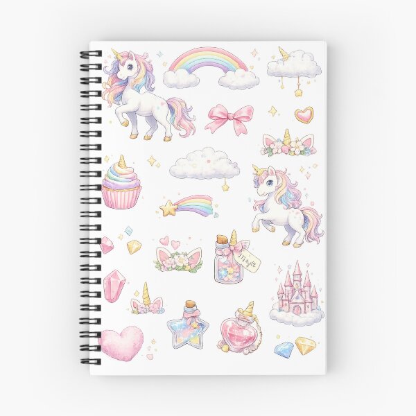 Item preview, Pastel Magical Unicorn Rainbow Floral Castle Aesthetic Sticker pack Sheet designed and sold by Rehnair.