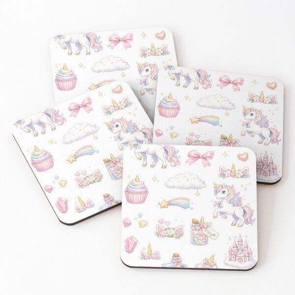 Item preview, Pastel Magical Unicorn Rainbow Floral Castle Aesthetic Sticker pack Sheet designed and sold by Rehnair.