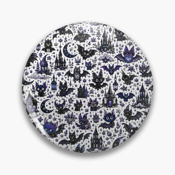 Item preview, Midnight Bat Monster Doodle Pattern designed and sold by i-corp.