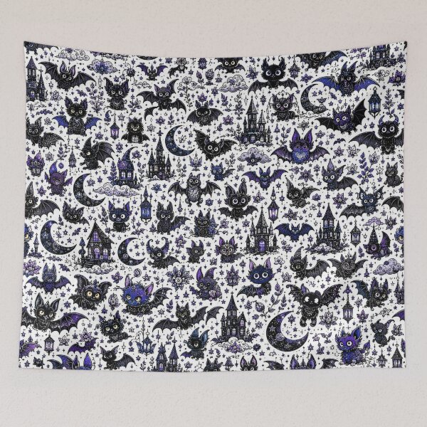 Item preview, Midnight Bat Monster Doodle Pattern designed and sold by i-corp.