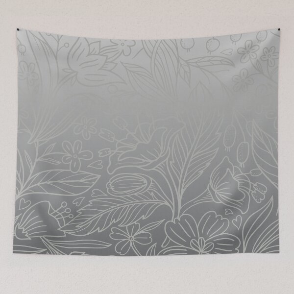 Item preview, Folk Botanical Tapestry – Delicate Flower & Berry Gradient Pattern | Gray designed and sold by Frohyou.