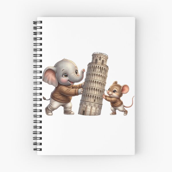 Item preview, Cute Elephant and Mouse Leaning Tower of Pisa Travel designed and sold by BonnieGlam13.
