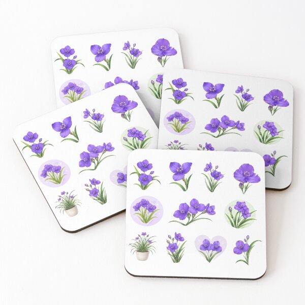 Item preview, Blue Spiderwort Flower Botanical Set Asiatic Dayflower Floral Aesthetic Sticker pack Sheet designed and sold by Rehnair.