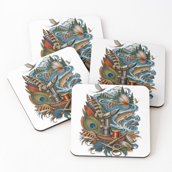 Item preview, Decorative Fly Tying Bench and River Art designed and sold by UrbanCanvvas.