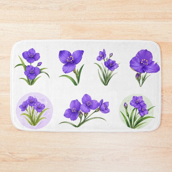 Item preview, Blue Spiderwort Flower Botanical Set Asiatic Dayflower Floral Aesthetic Sticker pack Sheet designed and sold by Rehnair.