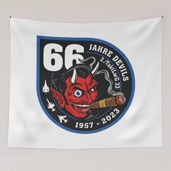 Item preview, German Air Force TaktLWG 33 2nd Squadron "Devils" 66th Anniversary Patch designed and sold by CharlieDesings.