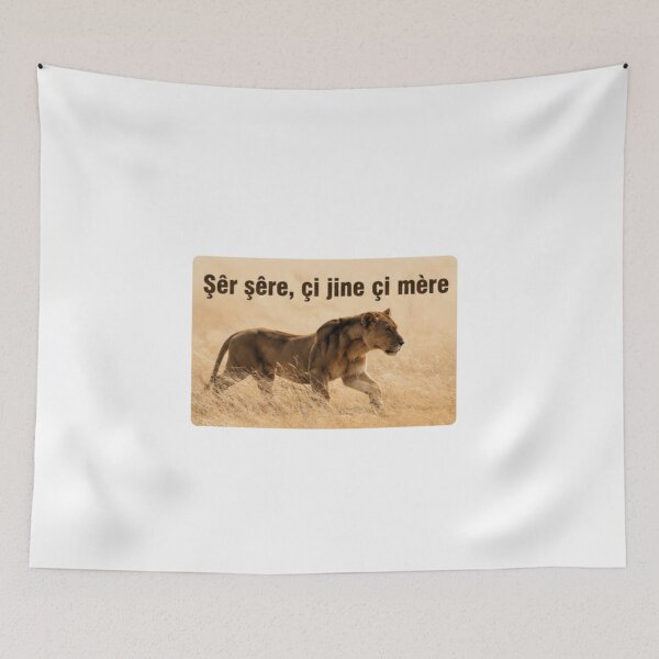 Item preview, Şêr Şêre, Çi Jine Çi Mêre – Kurdish Lion Quote designed and sold by DailyDoodlesBySumbul.