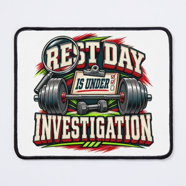 Item preview, Rest Day Is Under Investigation Gym Humor designed and sold by FZ Designs.