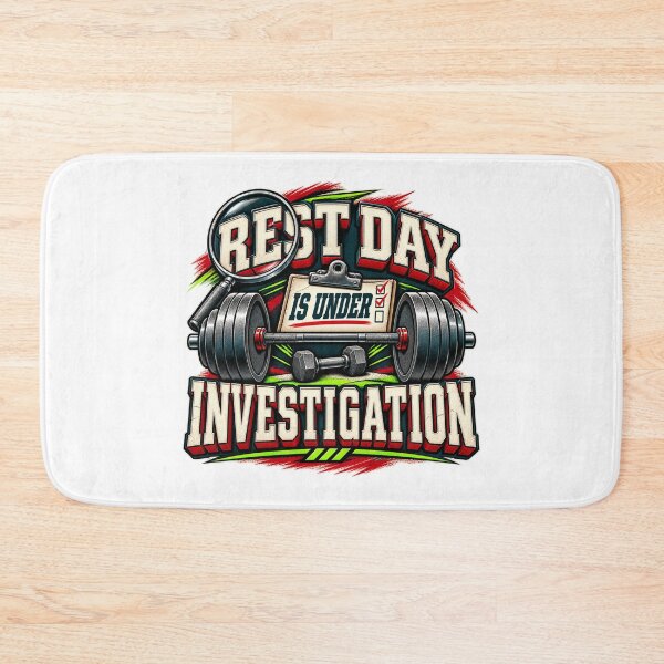 Item preview, Rest Day Is Under Investigation Gym Humor designed and sold by FZ Designs.