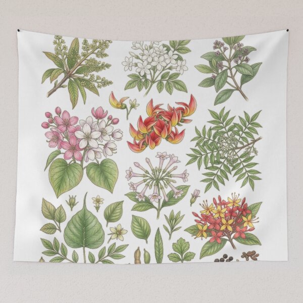 Item preview, Vintage Indian Botanical Set Traditional Ayurvedic Medicinal Flora Aesthetic Sticker pack Sheet designed and sold by Rehnair.