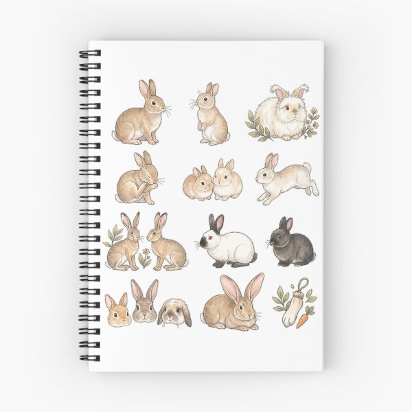 Item preview, Cute Bunny Rabbit Watercolor Set Soft Cottagecore Animals Aesthetic Sticker pack Sheet designed and sold by Rehnair.
