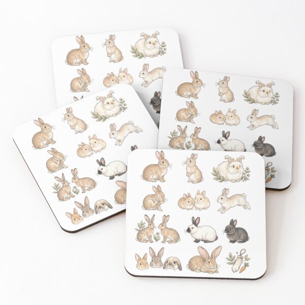 Item preview, Cute Bunny Rabbit Watercolor Set Soft Cottagecore Animals Aesthetic Sticker pack Sheet designed and sold by Rehnair.