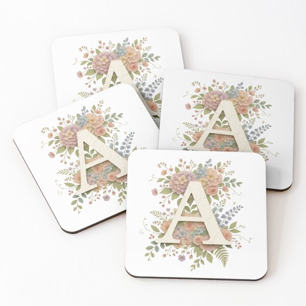 Item preview, Letter A Floral Botanical Initial Monogram designed and sold by ITCHAWAWAA.