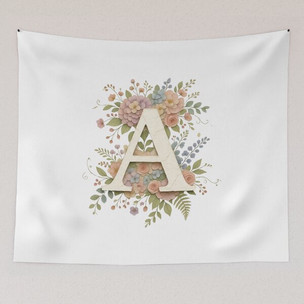 Item preview, Letter A Floral Botanical Initial Monogram designed and sold by ITCHAWAWAA.