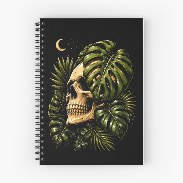Item preview, Skull in Tropical Leaves Illustration Halloween designed and sold by rafaeltto.