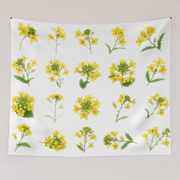 Item preview, Yellow Mustard Flower Botanical Set Canola Blossom Floral Aesthetic Sticker pack Sheet designed and sold by Rehnair.