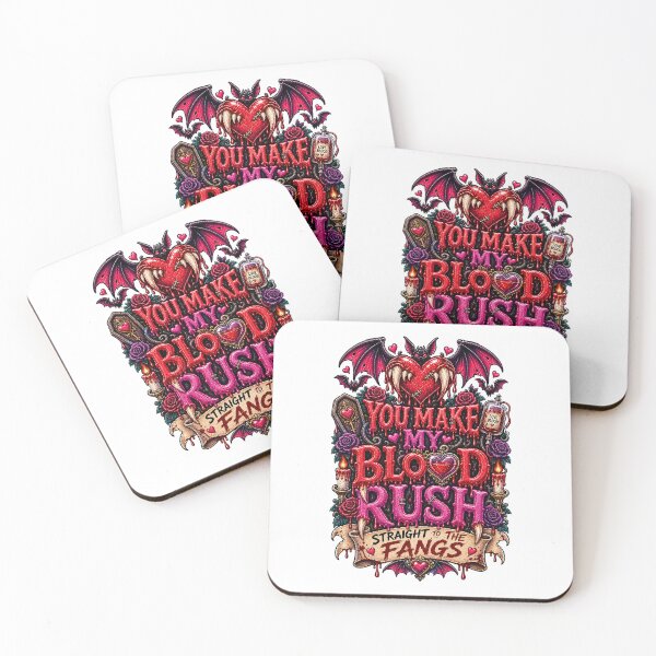 Item preview, DARK LOVE ❤️ - MONSTER ROMANCE COLLETION - VAMPIRE LOVE - YOU MAKE MY BLOOD RUSH - STRAIGHT TO THE FANGS designed and sold by WheelieGdArt.