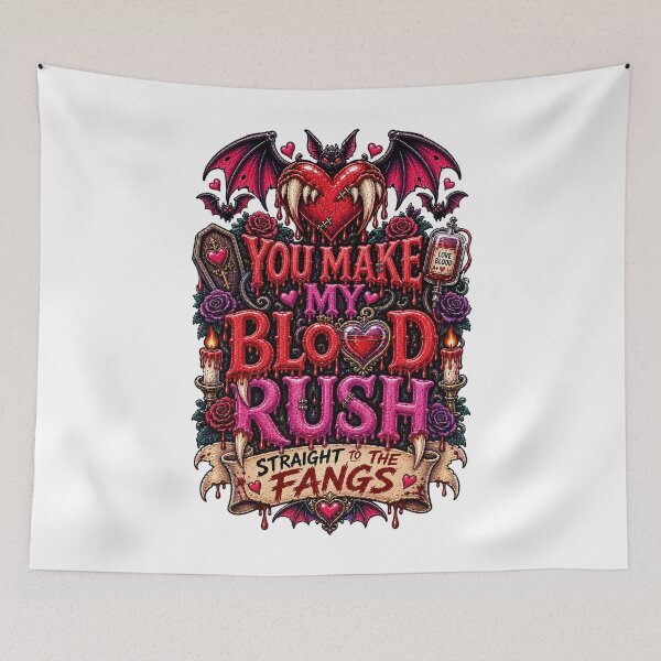 Item preview, DARK LOVE ❤️ - MONSTER ROMANCE COLLETION - VAMPIRE LOVE - YOU MAKE MY BLOOD RUSH - STRAIGHT TO THE FANGS designed and sold by WheelieGdArt.