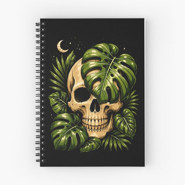 Item preview, Skull with Tropical Leaves Halloween Moon designed and sold by rafaeltto.