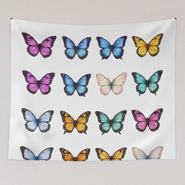 Item preview, Colorful Butterfly Set Vintage Aesthetic Monarch Pastel Insects Sticker pack Sheet designed and sold by Rehnair.