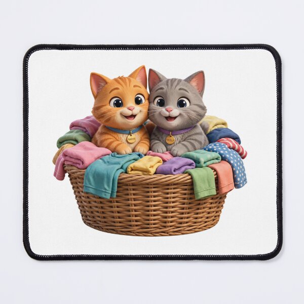 Item preview, A latte of mimos! Naran and Niebla in their little basket designed and sold by Opps-diseño.