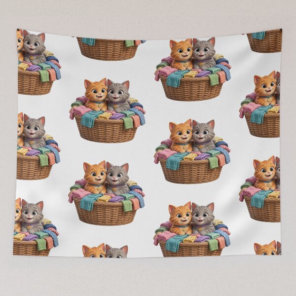 Item preview, A latte of mimos! Naran and Niebla in their little basket designed and sold by Opps-diseño.
