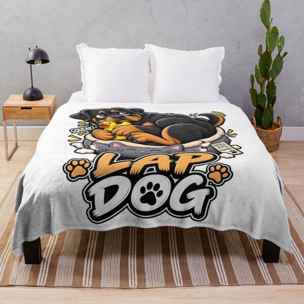 Item preview, Lap Dog Rottweiler | Funny Big Rottweiler In Cat Bed Squeaky Toy designed and sold by KnrNazimTHRE4DS.