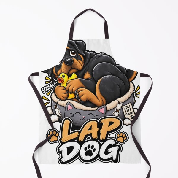 Item preview, Lap Dog Rottweiler | Funny Big Rottweiler In Cat Bed Squeaky Toy designed and sold by KnrNazimTHRE4DS.