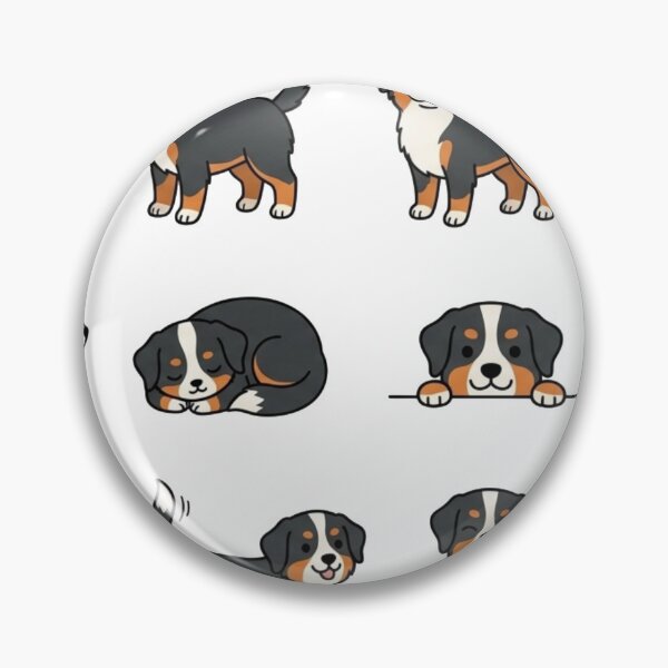 Item preview, Cute Bernese Mountain Dog Puppy Poses Tricolor Dog Aesthetic Sticker pack Sheet designed and sold by Rehnair.