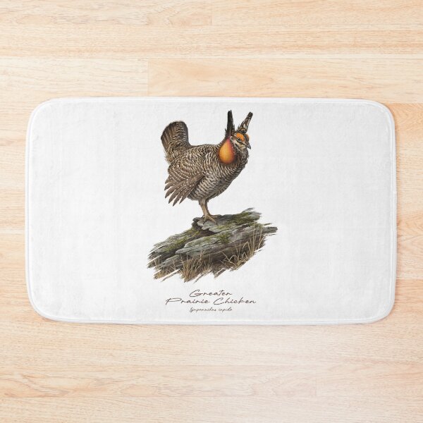 Item preview, Greater Prairie Chicken on Mossy Log Bird Illustration designed and sold by Takeda-art.