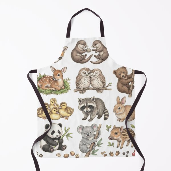 Item preview, Cute Baby Forest Animals Watercolor Set Cute Nursery Wildlife Aesthetic Sticker pack Sheet designed and sold by Rehnair.