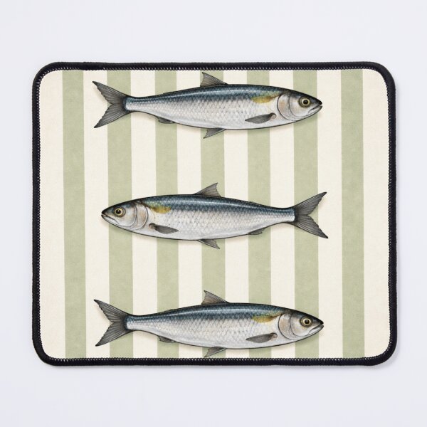 Item preview, Sardine Pattern Seige – Vintage Fish Stripe Design, Coastal Nautical Print, Minimal Seafood Illustration designed and sold by TheSlowShore.
