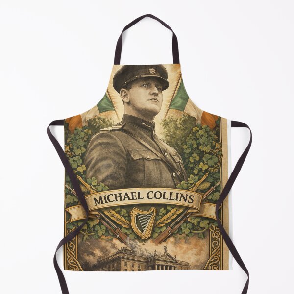 Aperçu de l'œuvre Portrait de Michael Collins au GPO – Estampe d'art révolutionnaire irlandaise dessinée à la main créée et vendue par ConorKeeganArt.